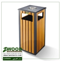 سطل زباله چوبی  سطل زباله چوبی فلزی  سطل پارکی